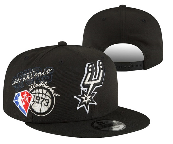 San Antonio Spurs Stitched Snapback 75th Anniversary Hats 0015